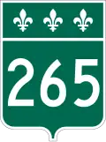 Route 265 marker