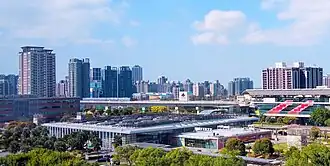 Qingpu Special District skyline and Taoyuan HSR station