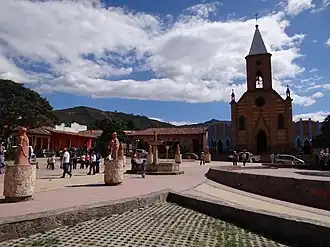 Central square and church Ráquira