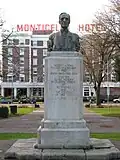 Bust of Robert A. Long, in front of the Monticello Hotel