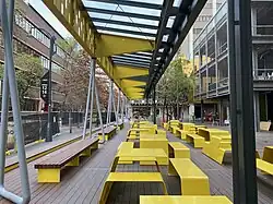 Outdoor seating area, architectural structure