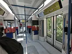 Passenger door zone inside Ivolga 2.0.