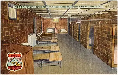 Radium Water Bath Department, top floor, Hotel Will Rogers, Claremore, Okla., U.S.A