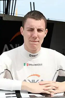 Raffaele Marciello in white fireproof racing clothing