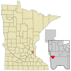 Location of Falcon Heights in Ramsey County, Minnesota