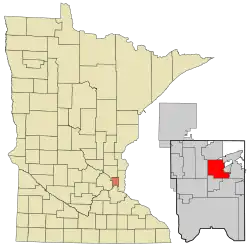 Location of the city of Vadnais Heights within Ramsey County, Minnesota