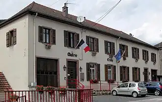 The town hall and school in Raon-sur-Plaine