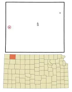 Location within Rawlins County and Kansas