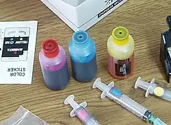 Color printers today use, magenta, cyan and yellow ink to produce a wide range of colors.