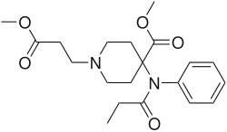 Chemical structure of Remifentanil.