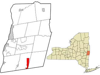 Location in Rensselaer County and the state of New York.