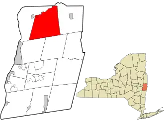 Location in Rensselaer County and the state of New York.