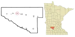 Location of Danube, Minnesota