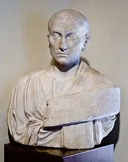 Unidentified Roman bust found in La Majona, Don Benito