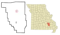 Location of Centerville, Missouri