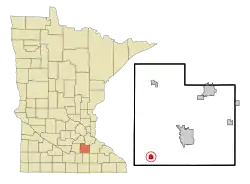 Location of Morristown, Minnesota