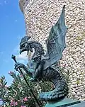 Basilisk statue in courtyard