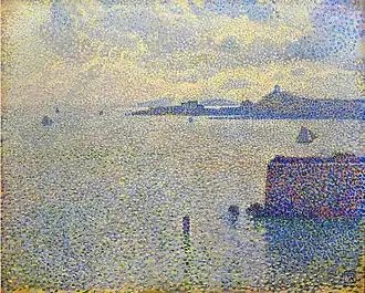 Théo van Rysselberghe, 1887, Sailboats and Estuary, oil on canvas, 50.2 x 61 cm, Musée d'Orsay
