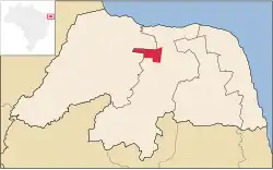 Location in Rio Grande do Norte
