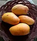 Fully ripe Chok Anan mangoes.