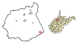 Location of Auburn in Ritchie County, West Virginia.
