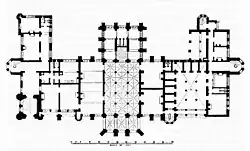 A technical drawing is marked with geometric black lines filling a white sheet of paper.