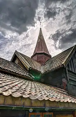 Rollag stave church steeple