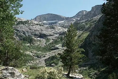 Ruby Dome, looking up the south fork of Seitz Canyon