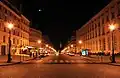 Rue Soufflot at night from the Place du Panthéon