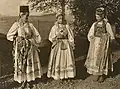 Transylvanian Saxon women from Roșia (German: Rothberg) in traditional costumes (German: Sächsische Trachten)