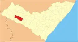 Location of São José da Tapera in Alagoas