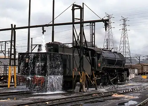 SAR-built no. 380 with enough water at Kaserne, 19 March 1983