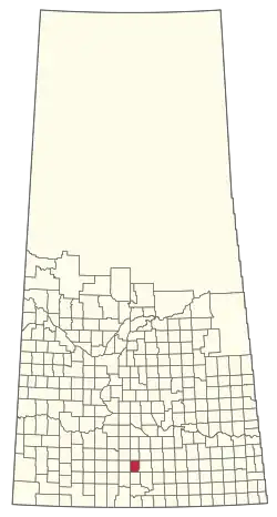 Location of the RM of Lake Johnston No. 102 in Saskatchewan