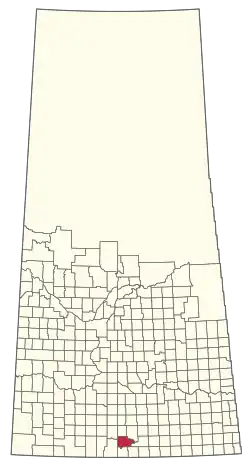 Location of the RM of Willow Bunch No. 42 in Saskatchewan