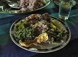 Sri Lankan rice and curry platter