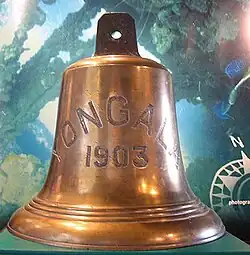 The bell from the SS Yongala, Townsville Maritime Museum .
