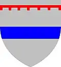 Arms of Saer de Quincy, 1st Earl of Winchester: Argent, a fess azure, a label of seven points gules