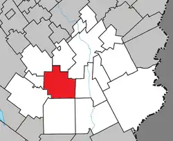 Location within Beauce-Sartigan RCM
