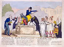 Cruikshank's Saluting the Regent's Bomb; 1816.[123]