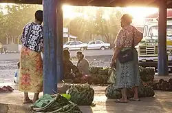 Salelologa market at dawn.