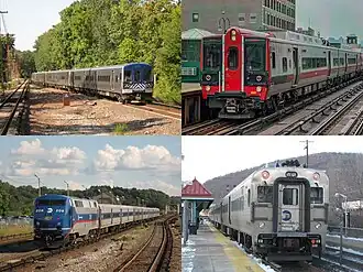 Metro-North Railroad provides services in the lower Hudson Valley, northern New Jersey (in conjunction with New Jersey Transit), and Western Connecticut.