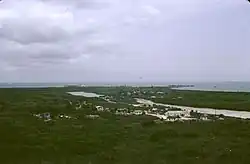A view of North Point, Rice Bay, and Dixon Hill Settlement, facing north from the lighthouse in 1998.