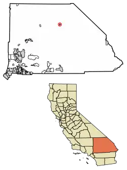 Location in San Bernardino County and the state of California