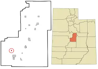 Location in Sanpete County and the state of Utah.