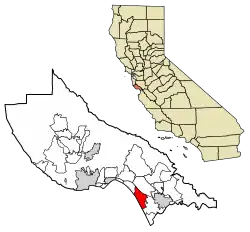 Location of La Selva Beach in Santa Cruz County, California.