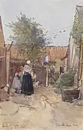 Patty Townsend-Johnson, Berck back garden. Watercolour, 1904