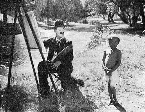 A scene from September Mourning, a 1915 L-KO film inspired by the painting