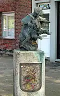 Statue of a buckrider on the marketplace in Schaesberg