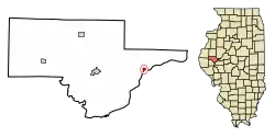 Location of Browning in Schuyler County, Illinois.