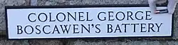 Name plate on Colonel George Boscawen's Battery